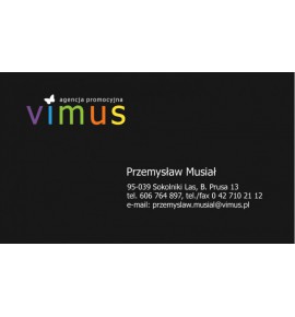 Projekt i wykonanie wizytówek dla Vimus